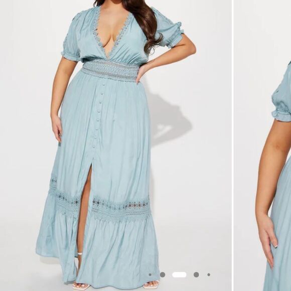 Light Blue Maxi Dress - Picture 1 of 3